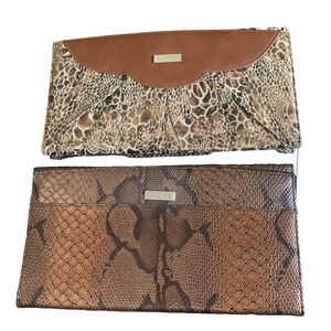 Lot Of 2 Miche Classic Shells Bronze/Brown Faux‎ Animal Snake Prints
